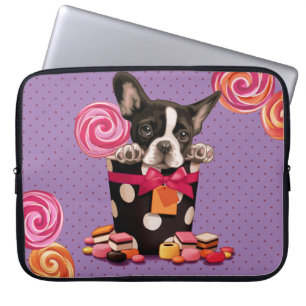 Funda Para Portátil Bulldog francés y caramelo