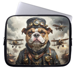 Funda Para Portátil Bulldog inglés de Steampunk aviator