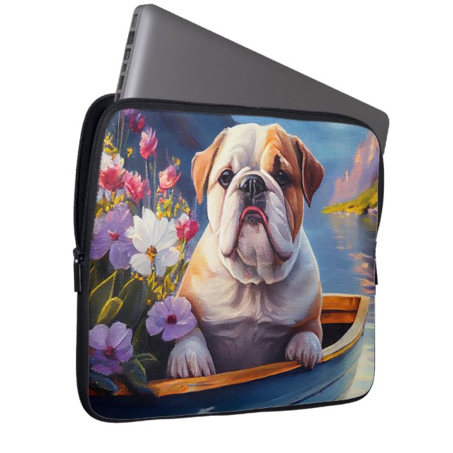 Funda Para Portátil Bulldog inglés sobre un remo: Una aventura escénic (Anverso derecho)