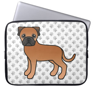Funda Para Portátil Bullmastiff Rojo Perro de Dibujos Animados Lindo &