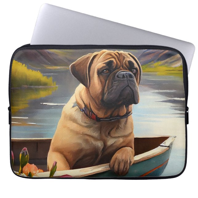 Funda Para Portátil Bullmastiff sobre un remo: Una aventura escénica (Frente)