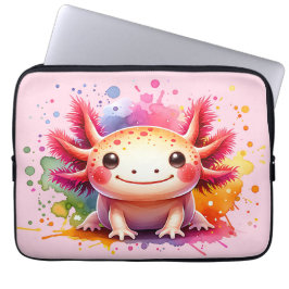 Funda Para Portátil Buntes lächelndes Axolotl als Grafik