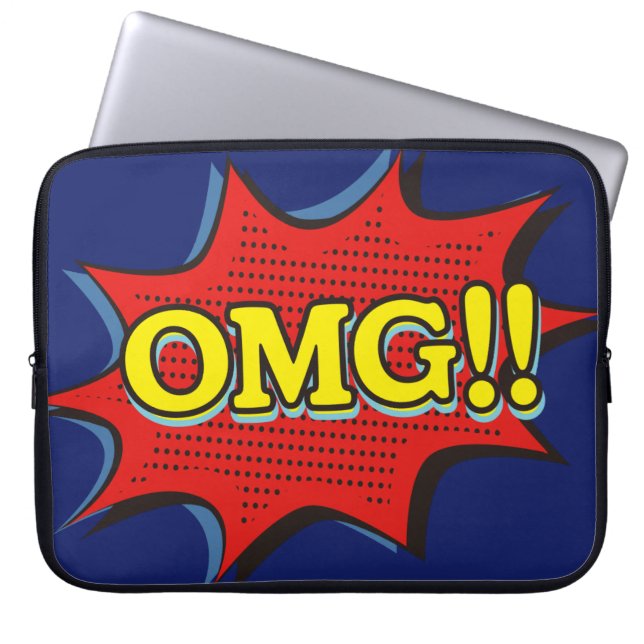 Funda Para Portátil Burbuja del discurso de exclamación OMG de histori (Frente)