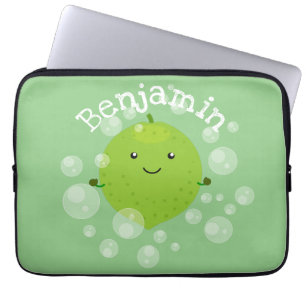 Funda Para Portátil Burbujas de cal verde suave ilustracion personaliz