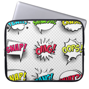 Funda Para Portátil Burbujas de palabras cómicas con sombra de semiton