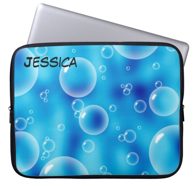 Funda Para Portátil Burbujas en un fondo azul (Frente)