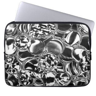 Funda Para Portátil Burbujas plateadas con vidrio o tono metalizado qu