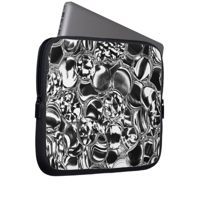 Funda Para Portátil Burbujas plateadas de vidrio o tono metalizado (Anverso derecho)