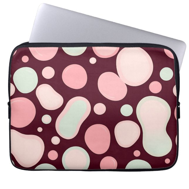 Funda Para Portátil Burgundy Pink Mint Organic Blob Pattern Abstract (Frente)