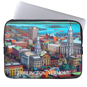 Funda Para Portátil Burlington, Vermont Comic Book Style Art