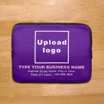 Funda Para Portátil Business Brand Purple Laptop Sleeve<br><div class="desc">Customizable laptop sleeve that you use to build brand name awareness. Contents are your business logo, business or company name, address and phone number. Design is pink and white texts on purple background. Please check the appearance after uploading logo and typing texts. If the appearance is pleasing to you, you...</div>