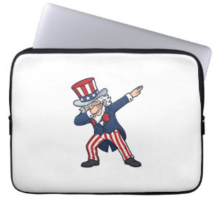 Funda Para Portátil Caballero Patriótico Dabbing Diseño Vectorial Vint