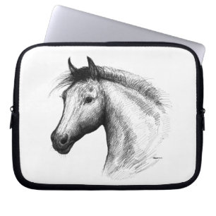 Funda Para Portátil Caballo: blanco
