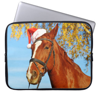 Funda Para Portátil Caballo con sombrero divertido de Santa Navidad Sa