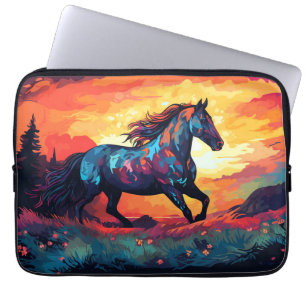 Funda Para Portátil Caballo Corriendo En Campo Arte Abstracto Amantes