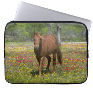 Funda Para Portátil Caballo Cuarto de Milla en Campo de Flores Silvest