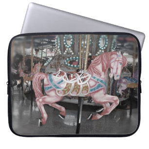 Funda Para Portátil Caballo de carrusel rosa