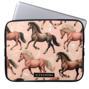 Funda Para Portátil Caballo de color rosa sin soldadura
