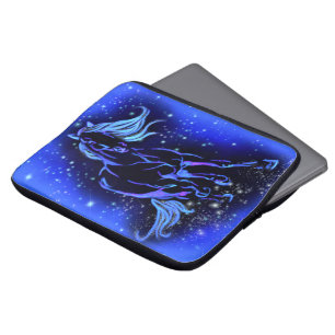 Funda Para Portátil Caballo De Mangas De Portátil Azul Corriendo De No