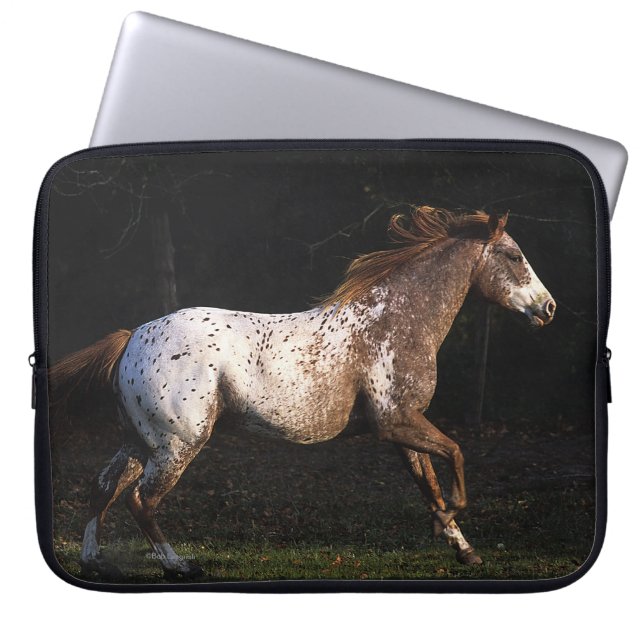 Funda Para Portátil Caballo del Appaloosa que corre 4 (Frente)