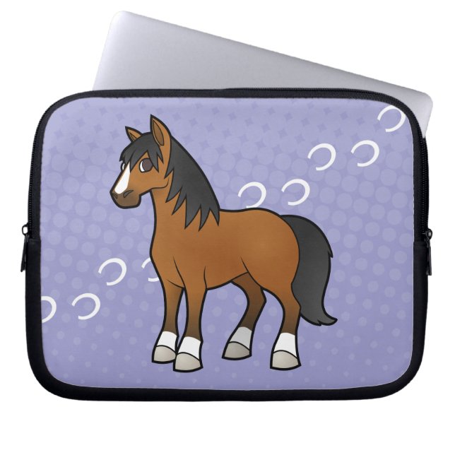 Funda Para Portátil Caballo del dibujo animado (Frente)