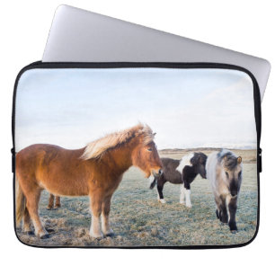 Funda Para Portátil Caballo islandés en invierno en Islandia