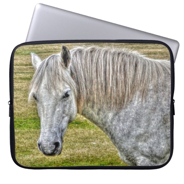 Funda Para Portátil Caballo salvaje Pony de la Selva Blanca (Frente)