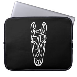 Funda Para Portátil Caballo tribal blanco y negro