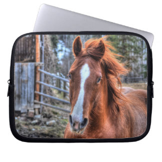 Funda Para Portátil Caballo y granero rojo Dun 2 - Retrato de foto equ