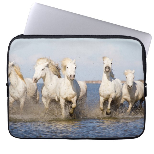 Funda Para Portátil Caballos de Camargue (Frente)