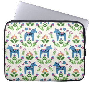 Funda Para Portátil Caballos de dala azules suecos