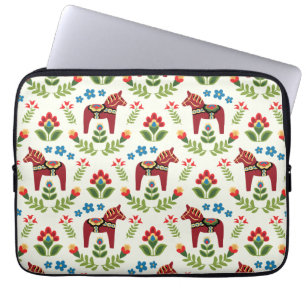 Funda Para Portátil Caballos de dala suecos rojos