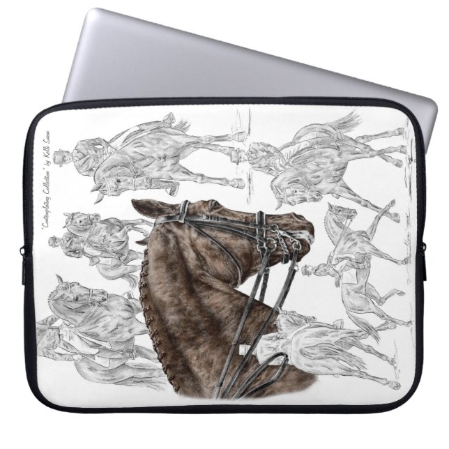 Funda Para Portátil Caballos de Dressage recopilados FEI (Frente)
