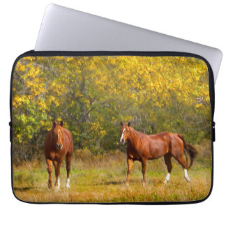 Funda Para Portátil Caballos de la caída del oro
