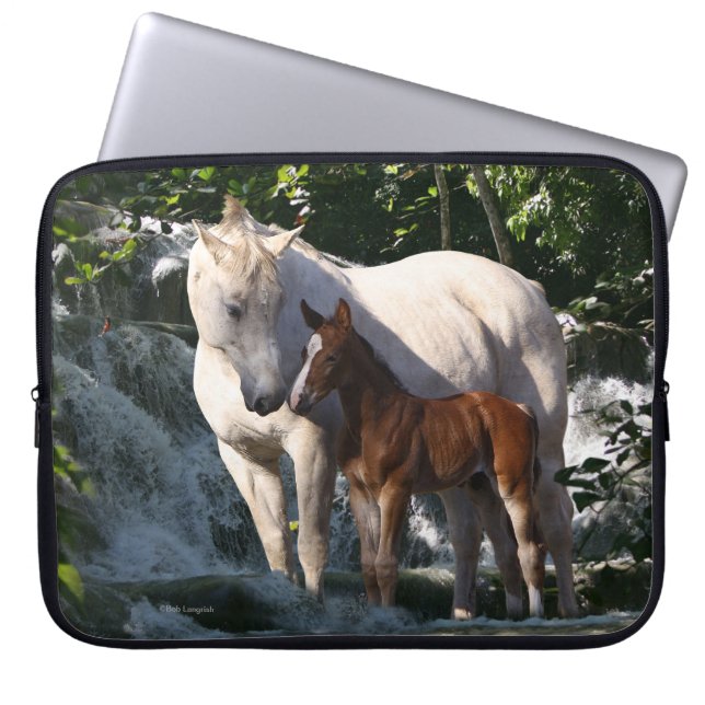 Funda Para Portátil Caballos de la fantasía: Cascada (Frente)