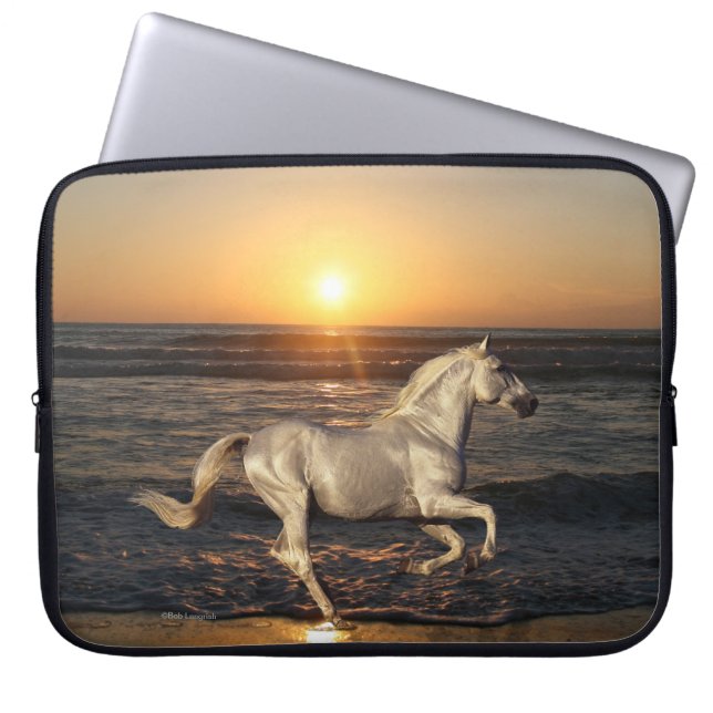 Funda Para Portátil Caballos de la fantasía: Puesta del sol (Frente)
