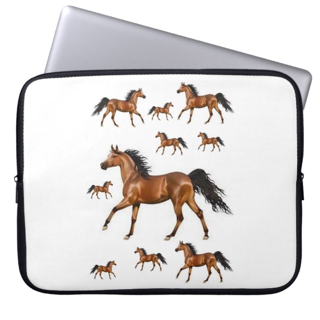 Funda Para Portátil Caballos de manga para portátiles (Frente)