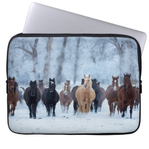 Funda Para Portátil Caballos en el frío