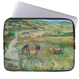 Funda Para Portátil Caballos en la pradera