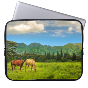 Funda Para Portátil Caballos hawaianos, pico Hokulei, traje húmedo Kau