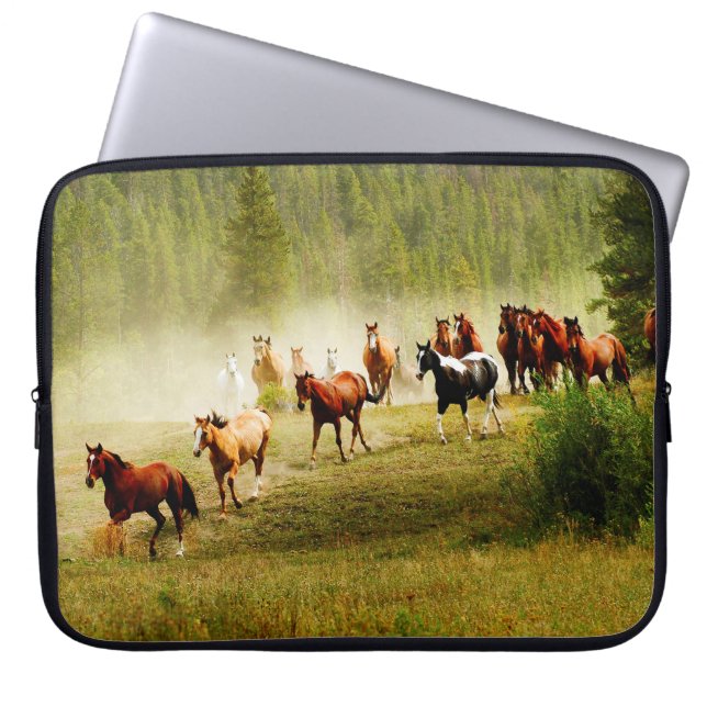 Funda Para Portátil Caballos salvajes (Frente)