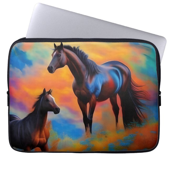 Funda Para Portátil Caballos salvajes (Frente)