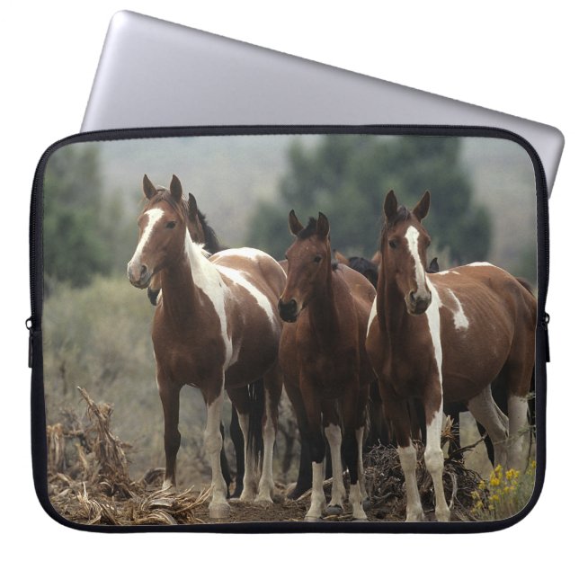 Funda Para Portátil Caballos salvajes 7 del mustango (Frente)