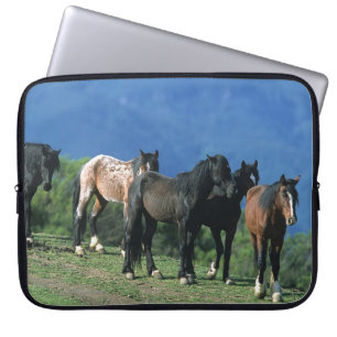 Funda Para Portátil Caballos salvajes del mustango en las montañas