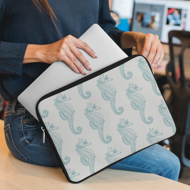 Funda Para Portátil Caballos tropicales de mar, patrón de caballito de (Subido por el creador)