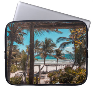 Funda Para Portátil Cabaña de nipa bajo palmeras de coco