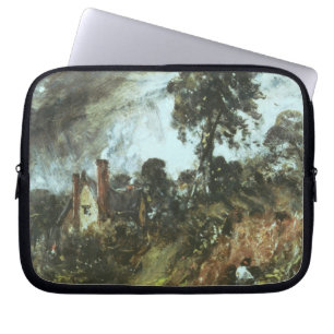 Funda Para Portátil Cabaña entre los árboles con un banco de arena,