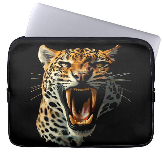 Funda Para Portátil Cabeza de ataque ruidosa de leopardo (Frente)