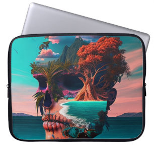 Funda Para Portátil Cabeza de cráneo de color