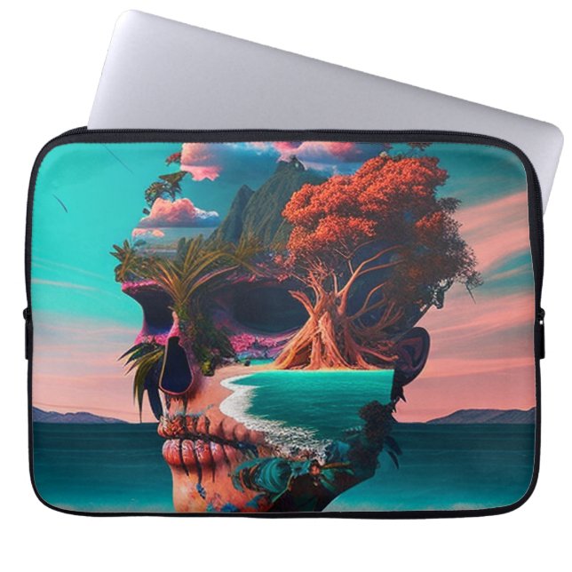 Funda Para Portátil Cabeza de cráneo de color (Frente)